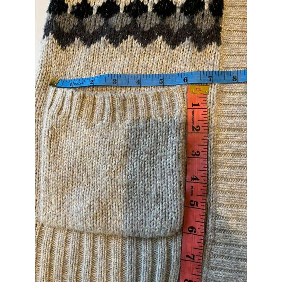 Sonoma Life + Style Fair Isle Open Front Cardigan Gray Black Knit Women’s M - Picture 10 of 13